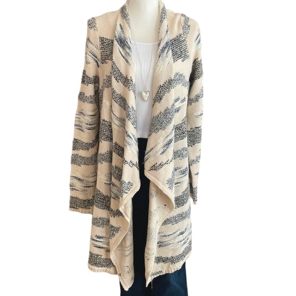 🌀 Lucky Brand Open Front Waterfall Cardigan Size L - Picture 1 of 7